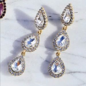 Loren Hope Crystal and Gold Earrings NWT